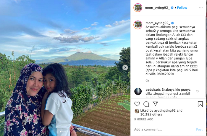 Unggahan ibunda Ayu Ting Ting, Umi Kalsum