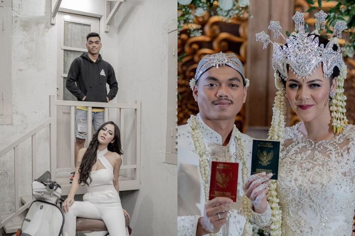 Kolase foto Ratu Rizky Nabila dan sang suami Alfath Fathier.