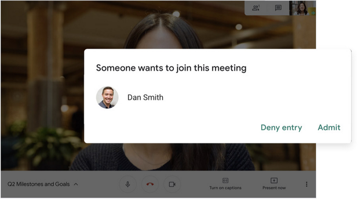 Host room di Google Meet dapat menerima atau menolak orang yang ingin masuk ke ruang rapat