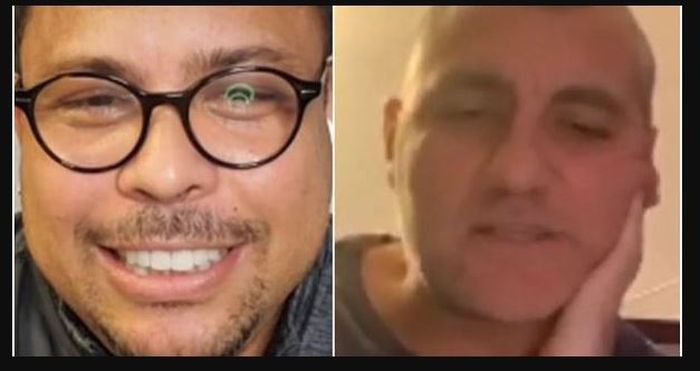 Ronaldo dan Christian Vieri melakukan percakapan jarak jauh melalui video Instagram.