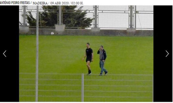 Megabintang Juventus, Cristiano Ronaldo, terlihat sudah berlatih kembali di kampung halamannya, Madeira, Portugal.