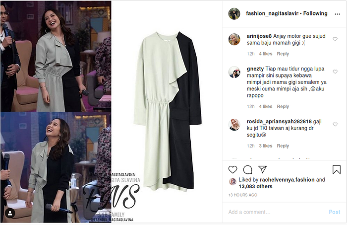 Penampakan dress Nagita Slavina seharga Rp 10,4 juta.