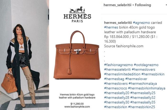 IG @hermes_selebritiiPenampilan Agnes Mo tenteng tas seharga ratusan juta rupiah mencuri perhatian publik