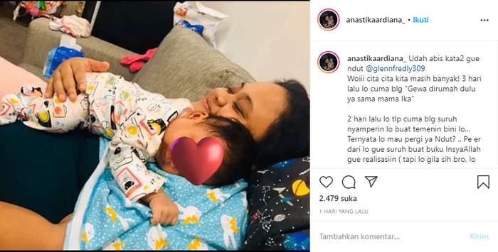 Tangkap layar Anastika Ardiana sahabat Glenn Fredly