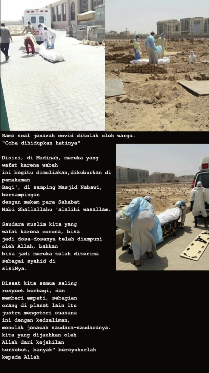 Penduduk Madinah yang memuliakan jenazah