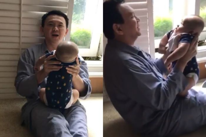 Ahok dan putra bungsunya, Yosafat