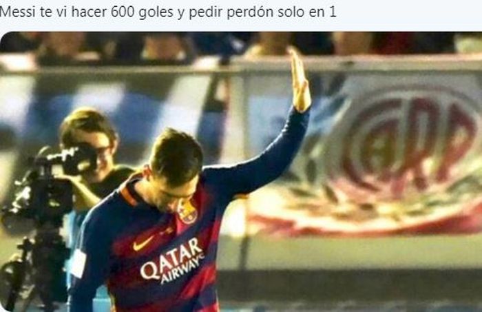 Ekspresi megabintang Barcelona, Lionel Messi.
