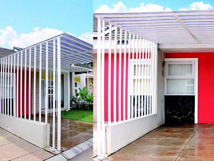 Rangka-rangka di-ekspos dan di-finishing dengan cat berwarna putih.