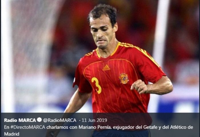 TWITTER.COM/RADIOMARCA__ Mariano Pernia saat membela timnas Spanyol.