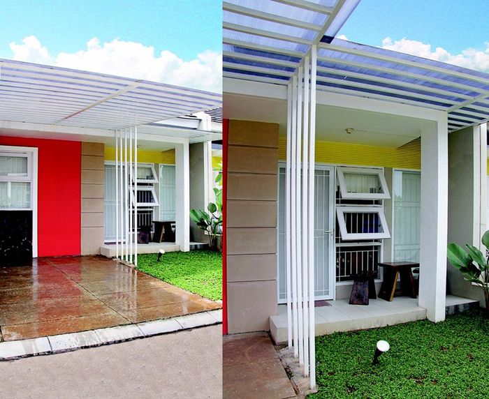 Coakan-coakan kecil berukuran 2 cm seolah membagi bidang-bidang rata, hilangkan kesan datar.