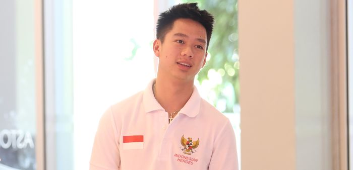 Pebulu tangkis ganda putra Indonesia, Kevin Sanjaya Sukamuljo.