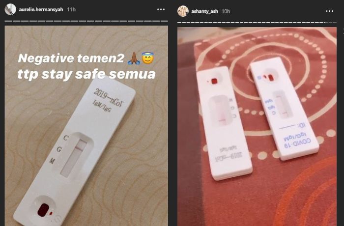 Hasil rapid test keluarga Anang Hermansyah.