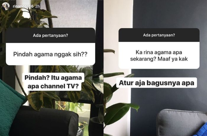 Netizen menanyakan agama yang Rina Nose anut