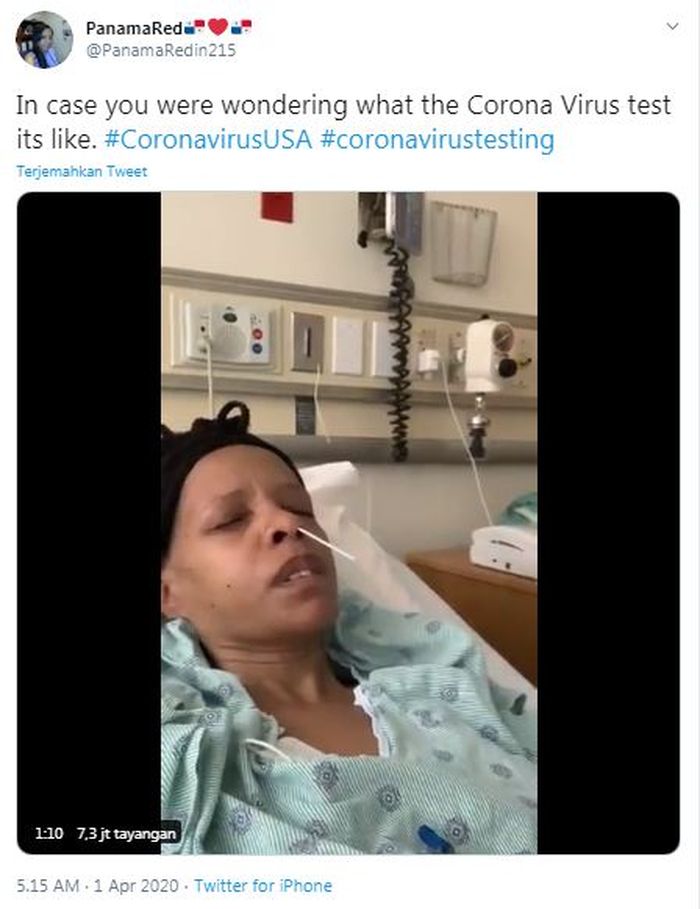 Prosesnya Bikin Ngilu! Viral Video Perempuan Ini Menahan Rasa Sakit dan Nyeri saat Tes Swab Virus Corona, Stik Panjang Ini Dimasukkan dalam Hidung Sampai 10 cm