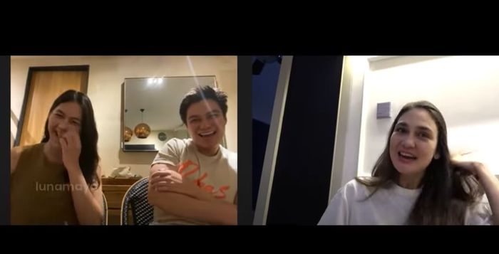 Paula Verhoeven dan Baim Wong cerita ke Luna Maya.