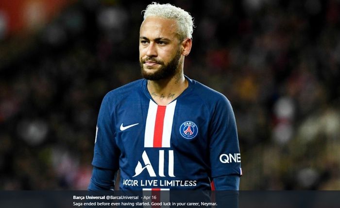 Penyerang Paris Saint-Germain (PSG), Neymar.