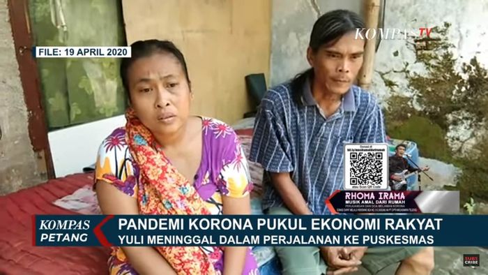 Yuli dan suaminya, Kholid meratapi nasib kelurag di tengah pandemi corona