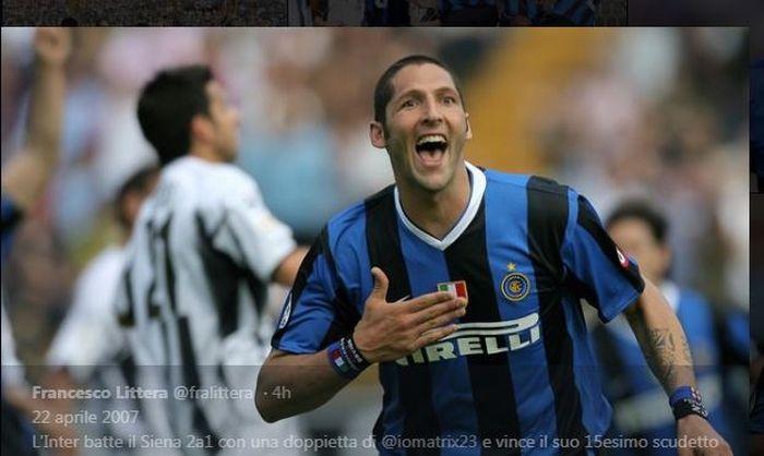 Marco Materazzi, protagonis kemenangan Inter Milan di kandang Siena, 22 April 2007.