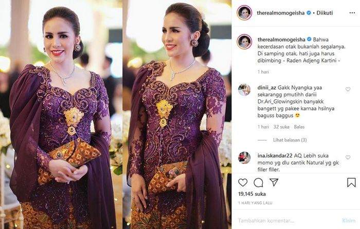 Momo Geisha pamer foto mengenakan kebaya saat hari Kartini 