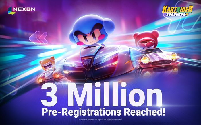 KartRider Rush+ has reached 3 million registrants in the pre-registration stage