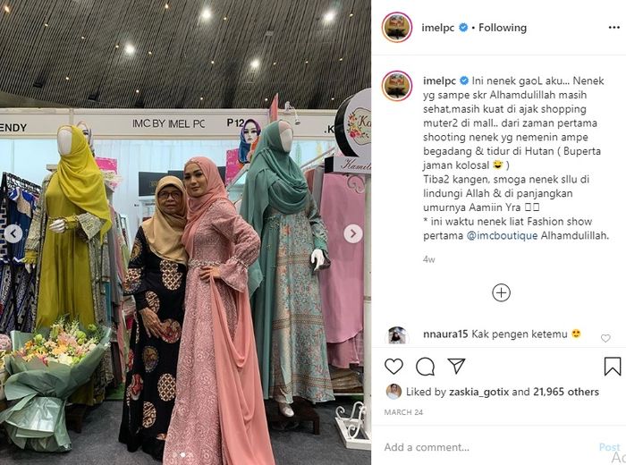 Imel kini jadi desainer busana muslim