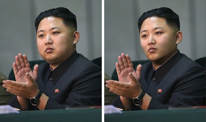 Jika Kim Jong-un menurunkan berat badannya, pengguna Reddit menampilkannya seperti tampak pada foto sebelah kanan.