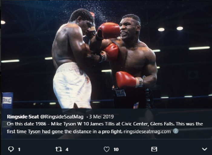 Pertandingan sengit antara Mike Tyson dan James Tillis tersaji pada 3 Mei 1986. Itu adalah pertemuan pertama Tyson dan Tilis. Tyson dinyatakan menang dengan cara unanimous decision. 