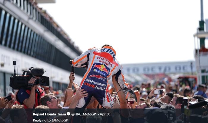 Keberhasilan Honda meraih triple crown pada MotoGP 2019 tidak terlepas dari peran Marc Marquez. Sebanyak 420 dari 426 poin Honda di klasemen konstruktor berasal dari Marquez.  