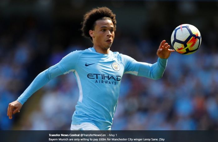 Pemain sayap Manchester City, Leroy Sane, menjadi incaran serius raksasa Bundesliga, Bayern Muenchen.