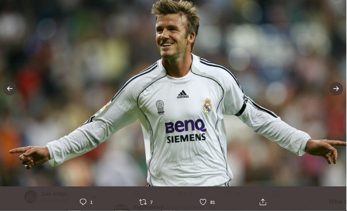David Beckham saat masih membela Real Madrid.