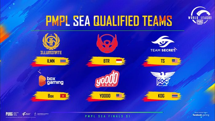 Teams competing in the PMPL SEA Finals