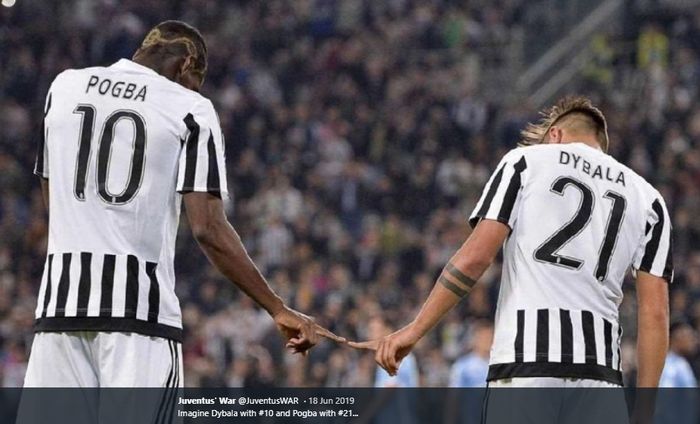 Momen kebersamaan Paul Pogba bersama Paulo Dybala kala sama-sama membela Juventus pada musim 2015-2016.