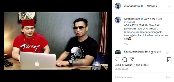 Unggahan Instagram Wirang Birawa