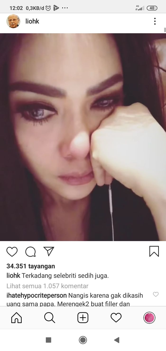 Syahrini di unggahan ayah angkatnya