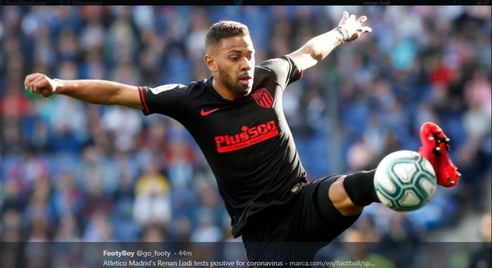 Renan Lodi saat beraksi di Atletico Madrid.