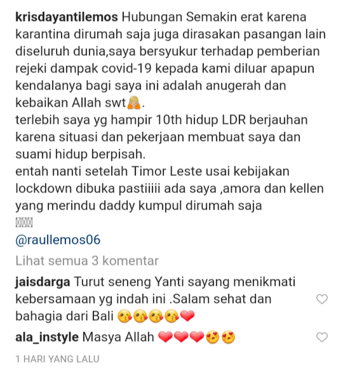 Unggahan <a href='https://kupang.tribunnews.com/tag/krisdayanti' title='Krisdayanti'>Krisdayanti</a>