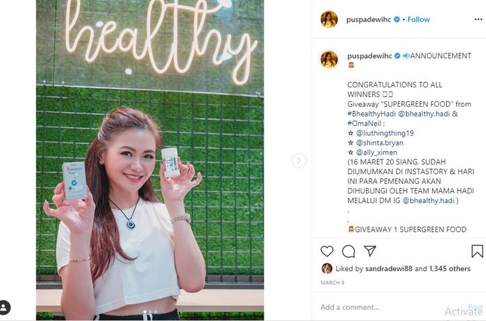 Puspa Dewi kini berbisnis
