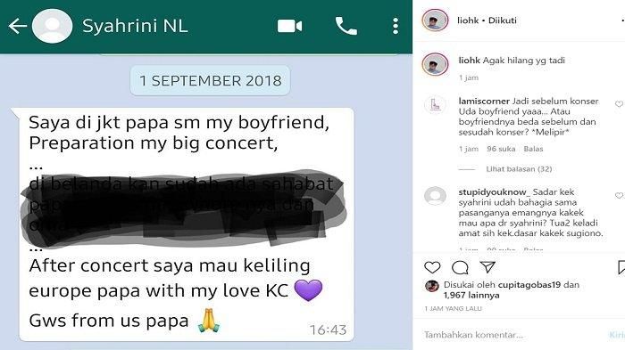 Chat Syahrini dan ayah angkat