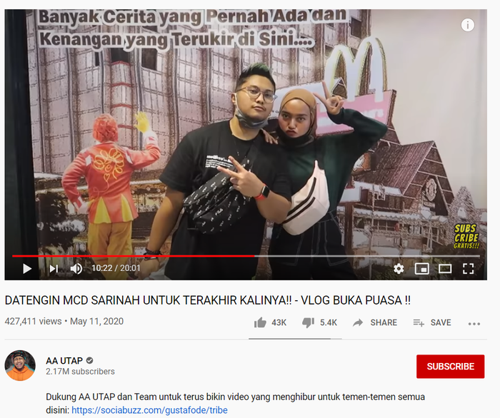 Indira Kalistha ke <a href='https://style.tribunnews.com/tag/mcd-sarinah' title='McD Sarinah'>McD Sarinah</a>