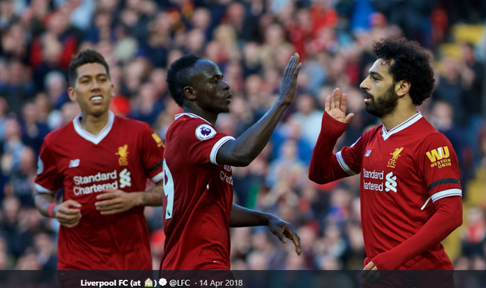 Tiga penyerang Liverpool, Roberto Firmino (Kanan), Sadio Mane (Tengah) dan Mohamed Salah (Kiri), kerap disebut sebagai grup penyerang terbaik di Liga Inggris.