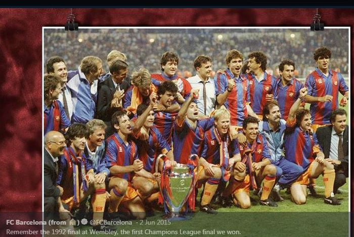 Skuad Barcelona menjuarai Liga Champions 1991-1992 usai mengandaskan Sampdoria di final.