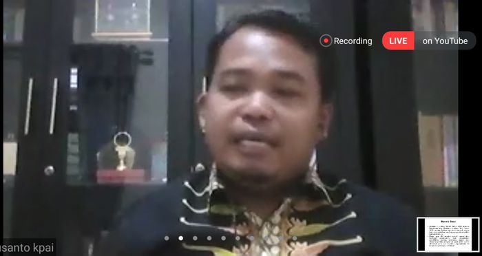 Susanto dalam acara Media Briefing “Kawin Usia Anak Bukan Pilihan” via zoom, Rabu (20/5/2020).