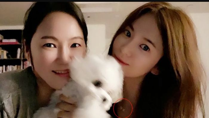 Song Hye Kyo mengenakan kalung berinisial S dan H.
