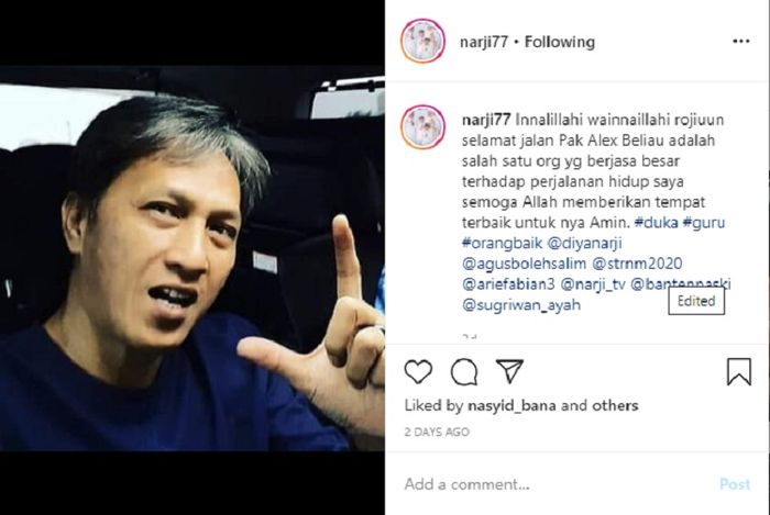 Lama Vakum Mendadak Narji Bagikan Kabar Duka Sosok Yang Berjasa Pada Kariernya Semua Halaman Hype<script async src=