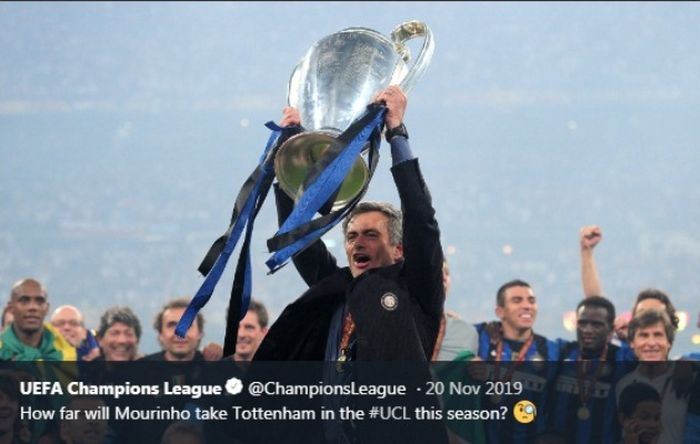 Jose Mourinho seusai mengantarkan Inter Milan  juara Liga Champions 2009-2010.