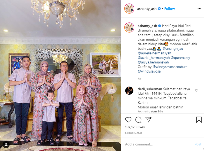 Baju Lebaran yang dihadiahkan Aurel Hermansyah