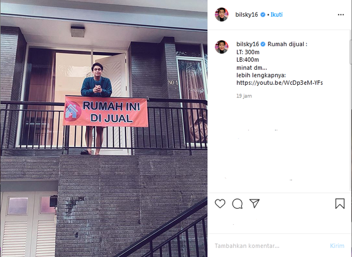 Instagram__ Billy Syahputra jual rumah mewahnya