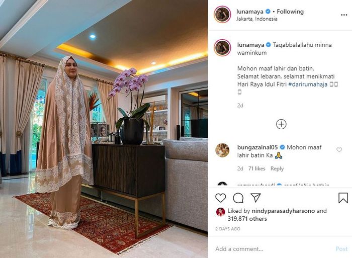 Bak Bumi Dan Langit, Syahrini Pamer Potret Kemewahan Dalam Perayaan Lebaran  Bareng Mertua Dan Sang Suami, Luna Maya Rayakan Idul Fitri Sendirian Dengan  Wajah Sembab Di Rumahnya Yang Kosong Melompong