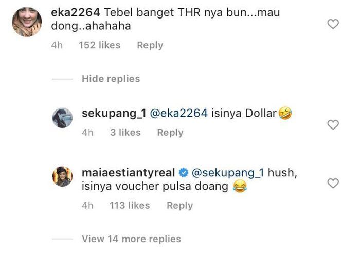 Komentar netizen minta THR