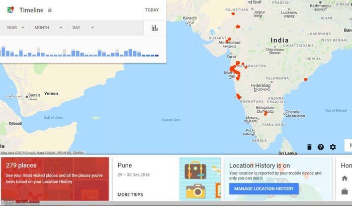 Fitur Timeline di Google Maps